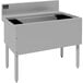 A rectangular stainless steel Advance Tabco underbar ice bin with a rectangular top.