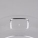 A clear lid for a Cambro round display cover with a metal handle.