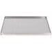 A rectangular metal tray with a silver edge.