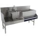 A stainless steel Uni-Serv speed bar with a 10-circuit cold plate and a sink.