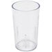 A clear plastic Dinex pebbled tumbler with a straw.