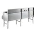 A stainless steel Advance Tabco Prestige Uni-Serv Speed Bar with a right side ice bin.