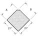 A diagram of a square with two sides and two sides forming a 90 degree angle.