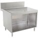 An Advance Tabco Prestige Series stainless steel drainboard cabinet on a counter.