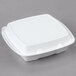 Dart 90HTPF1R 9 inch x 9 inch x 3 inch White Foam Square Take Out Container with Perforated Hinged Lid - 200/Case