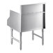 An Advance Tabco stainless steel five-tiered liquor display rack.