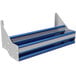 A stainless steel double-tier speed rail with two shelves.