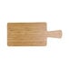 A rectangular faux bamboo melamine serving board with a handle.