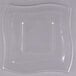 A clear Fineline flat lid with a wavy square edge.