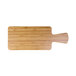 A rectangular faux bamboo melamine serving board with a handle.