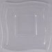 A clear square Fineline PET lid with a wavy design.