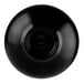 A black bowl with a circle in the middle and a sand-colored interior.