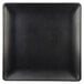 An Elite Global Solutions black square plate with a black rim.