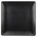 An Elite Global Solutions black square plate with a black rim.