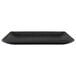 A black square melamine plate with a white border.