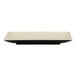 A white rectangular plate with a black border.