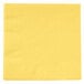 A close-up of a yellow napkin with a white background.