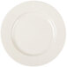 An Elite Global Solutions white melamine plate with a white rim.