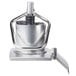 A stainless steel Robot Coupe Pusher Feed Head Assembly with a handle.