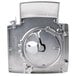 A Robot Coupe Pusher Feed Head Assembly with a circular metal piece.