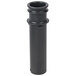 A black plastic pipe with a metal cap on one end.