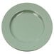 A green Elite Global Solutions melamine plate with a white rim.