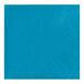 A turquoise blue Creative Converting beverage napkin with a diamond pattern.