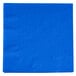 A blue napkin with a white background.