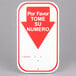 A red and white Turn-O-Matic sign with white text and a red and white arrow pointing to it.