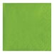 A Fresh Lime green Creative Converting beverage napkin with a square border.