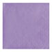 A Creative Converting Luscious Lavender purple beverage napkin with a white square design.