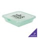 A jade green plastic GET Eco-Takeout container with a flat lid.