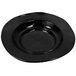 A black melamine bowl with a wavy edge.