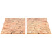 A table with two rectangular marbled surfaces on it.