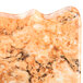 A close up of a rectangular marbled stone surface with brown and tan patterns.