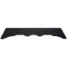 A black Elite Global Solutions granite riser platter with straight edges on a table.