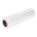 A round, clear plastic wrap roll with a hole in the center.