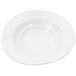 A white irregular round melamine bowl.