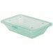 A clear plastic GET Eco-Takeout container with a jade flat top lid.