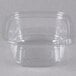 A clear plastic 12 oz. square deli container with a lid.