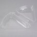 A 7" clear plastic Tamper Evident Slice Container with a low dome lid on top.