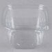 A 16 oz. clear square recycled PET deli container with a lid.