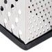 A Tablecraft stainless steel box grater with soft grip on the handle.