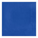 A cobalt blue napkin with a diamond pattern on a square border.