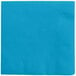 A turquoise blue Creative Converting beverage napkin.