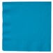 A turquoise blue paper napkin.