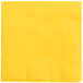 A yellow napkin with a plain edge.