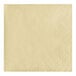 A close up of an ivory Creative Converting beverage napkin with a square design.