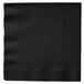 A black paper dinner napkin with a black border.