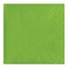A Fresh Lime Green Creative Converting beverage napkin with a square pattern.